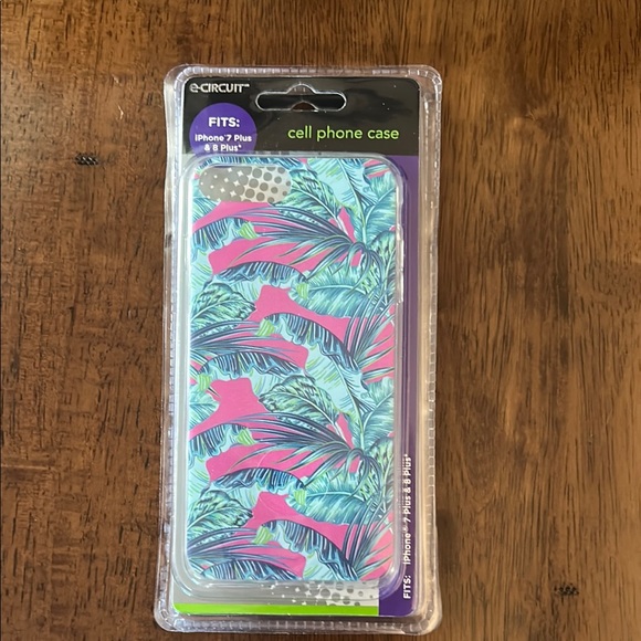 Blue and Pink Tropical Phone Case for iPhone 7 Plus or 8 Plus - Picture 1 of 2
